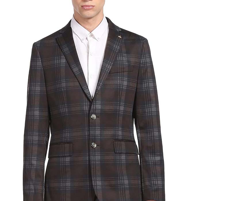 Notch Lapel Collar Knit Blazer