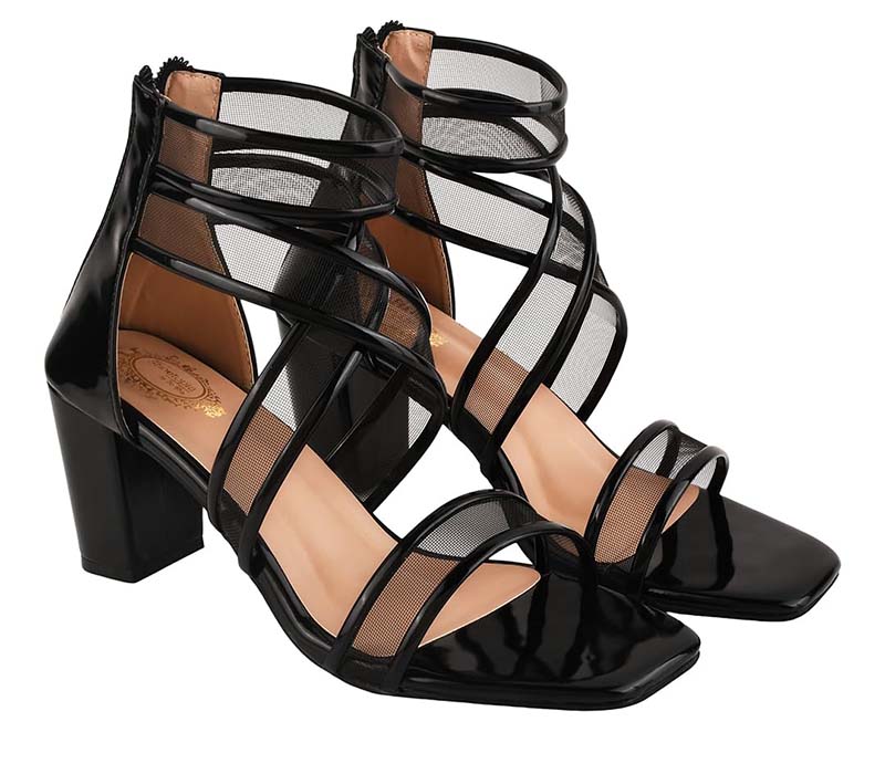  Black Heeled Sandals For Women & Girls